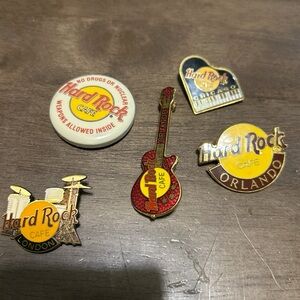 Hard Rock Cafe London Drum Set Pin - Orange and Gold